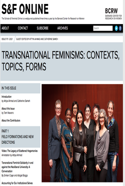 GSS faculty member Catherine Sameh co-edited this issue's Scholar and Feminist Online