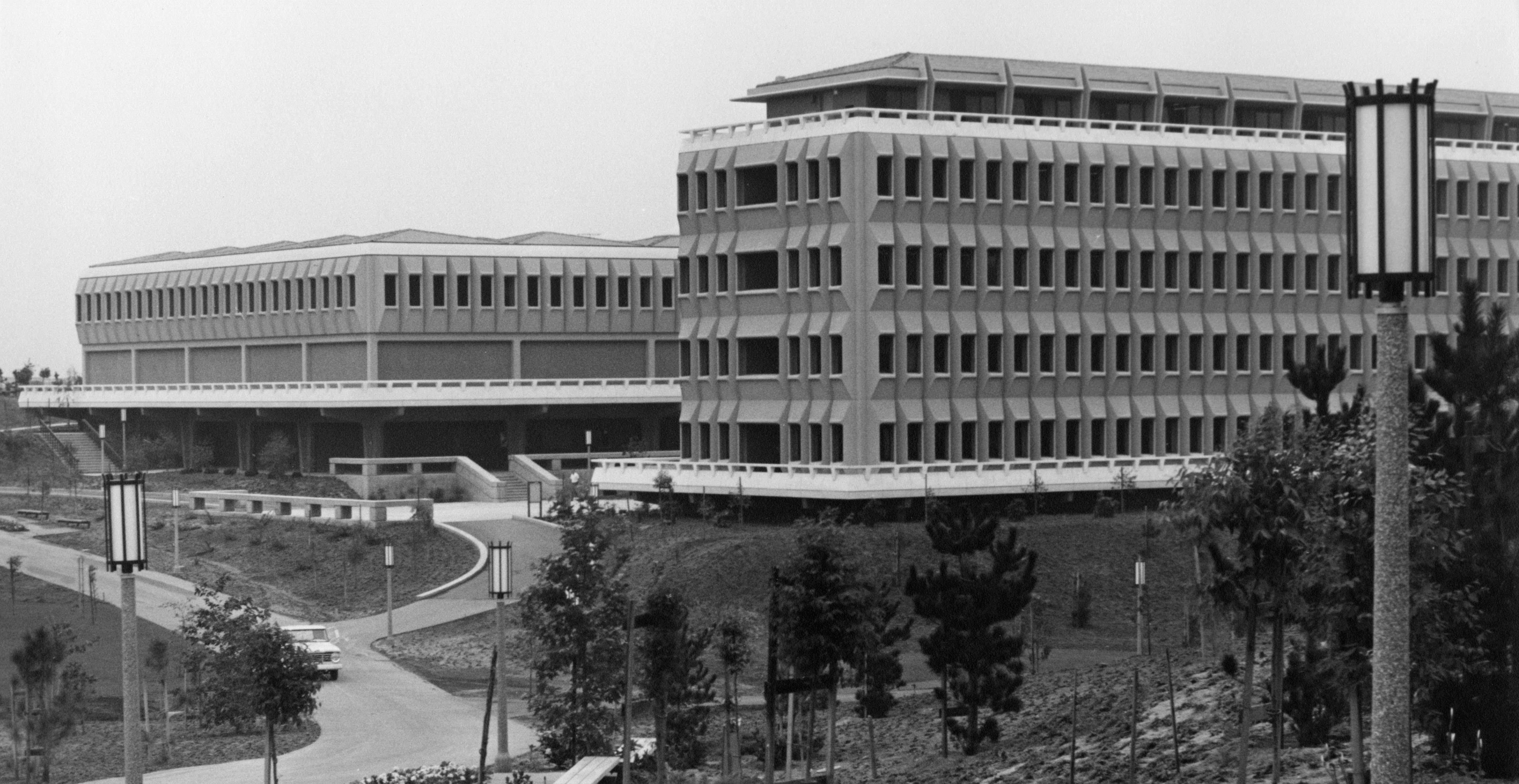 Humanities Hall and Krieger Hall in 1966