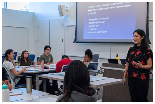 Adria Imada, professor of history, teaches an introduction to medical humanities course where narratives of pain are discussed